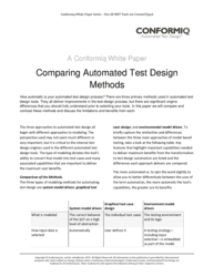 Comparing Automated Test Design Methods