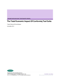 Total Economic Impact of Conformiq Tool Suite