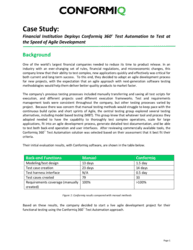 Financial Institution Deploys Conformiq 360° Test Automation to Test at the Speed of Agile Development