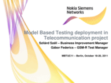 Model Based Testing deployment in Telecommunication project