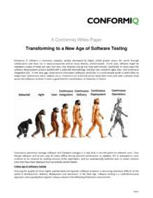 Transforming to a New Age of Software Testing